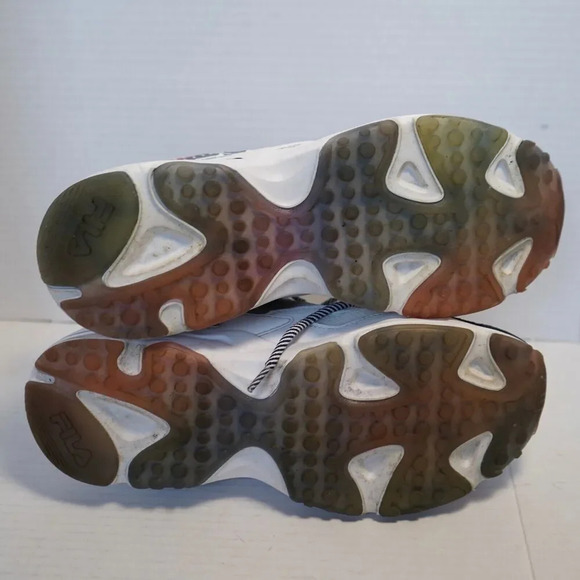 MEN'S FILA RAY TRACER GRAPHIC CLASSIC DAD SHOES WHITE/BLUE/RED/GREY SIZE 10 1/2 - Picture 6 of 7